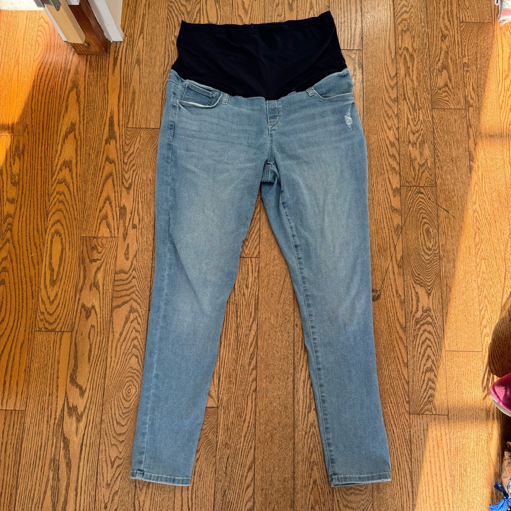 GAP maternity easy legging skinny jeans full belly panel 32 Long/ 14